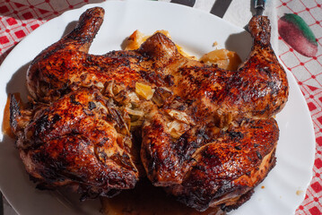 roasted chicken on a plate