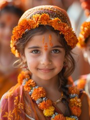 Young Girl With Flowers in Her Hair