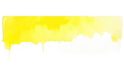 Abstract Watercolor Yellow Brush Stroke on white background