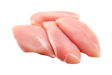 Raw chicken breast isolated on transparent or white background, png
