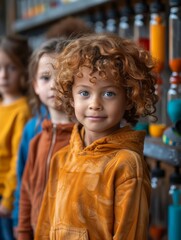 Group of Young Children Standing Together