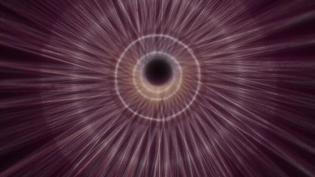 Animation of flight through a tunnel inside the body. Futuristic spaces with threads of muscle tissue in 4K. Stock abstract video with copy space. Study and health concept.