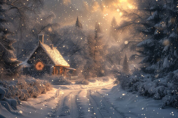 Fototapeta premium snow falling in the sky