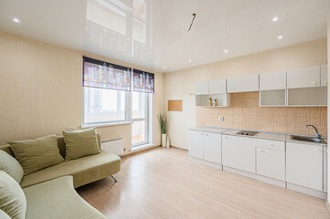 interior kitchen and dining room, refectory area, cooking equipment, table furniture, stove