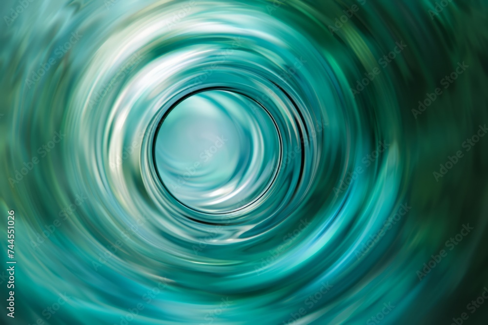 Poster abstract background with swirling patterns in shades of blue and green with a hint of light suggesti