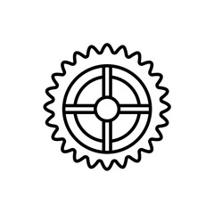 Gears outline icons, minimalist vector illustration ,simple transparent graphic element .Isolated on white background