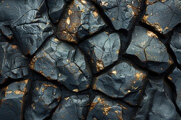 black slate with golden nuggets, seamless texture