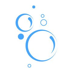 Bubbles illustration. Cartoon bubbles of water or soda. Vector isolated on white background.