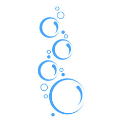 Bubbles illustration. Cartoon bubbles of water or soda. Vector isolated on white background.