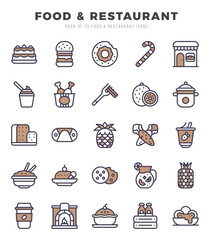 Food and Restaurant icons set. Vector illustration.