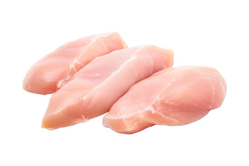 Raw chicken breast isolated on transparent or white background, png