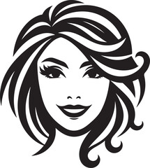 Women's Face with Hair Vector Art Illustration, Silhouette