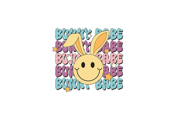 Bunny babe Retro Easter Day Sublimation T shirt design
