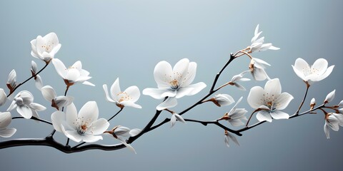 Monochromatic image capturing the beauty and simplicity of delicate flowers in bloom. Concept Monochromatic Photography, Delicate Flowers, Artistic Composition, Simple Beauty, Bloom Details