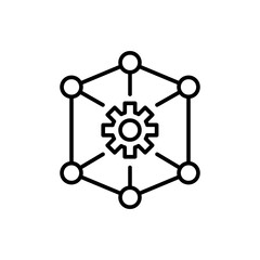 Machine configuration outline icons, minimalist vector illustration ,simple transparent graphic element .Isolated on white background