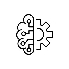 Brain configuration outline icons, minimalist vector illustration ,simple transparent graphic element .Isolated on white background