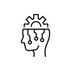 Mind configuration outline icons, minimalist vector illustration ,simple transparent graphic element .Isolated on white background