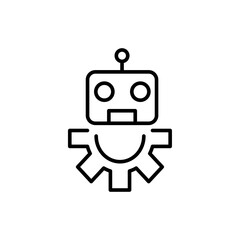 Fototapeta premium Bot configuration outline icons, minimalist vector illustration ,simple transparent graphic element .Isolated on white background