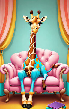 cartoon of giraffe 