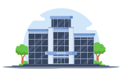 Office building Vector Illustration. Building And Landmark Icon Concept White Isolated. Flat illustration Suitable for Web Landing Pages, Banner, Sticker, Background