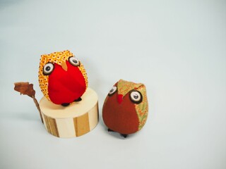 着物生地で作ったフクロウ