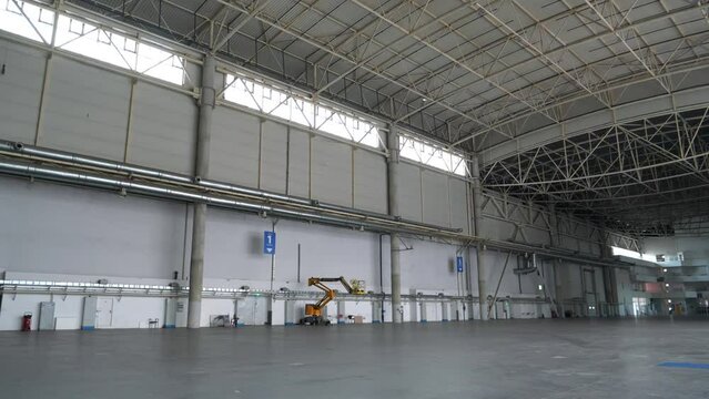 Empty warehouse of finished products at the factory