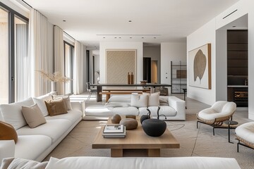 Fototapeta premium Contemporary Elegance: Minimalist Living Room,Modern Minimalist Home Decor