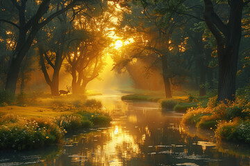 morning in the forest