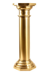 Brass pillar, isolated no background, transparent