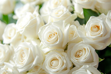 Obraz premium white roses bouquet