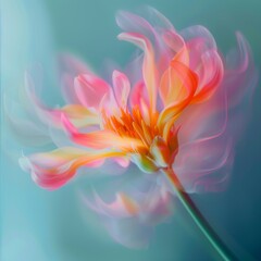 Macro of a colorful flower in movement