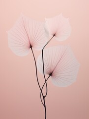 Two White Flowers on Pink Background. Printable Wall Art.