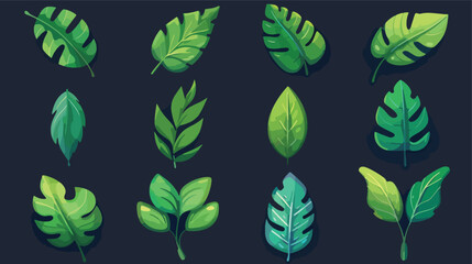 Leaf icons vector design leaves green concept 
