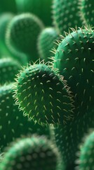 Desert Delight: Macro view unveils the delightful intricacies of a cactus, radiating peace and serenity.