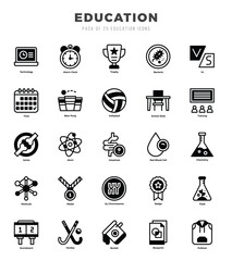 Education icons set for website and mobile site and apps.