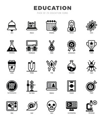 Set of Education icons in Lineal Filled style. Lineal Filled Icons symbol collection.
