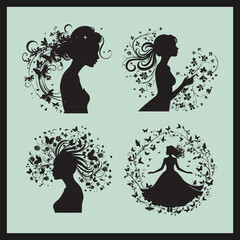 silhouette of a girl, Enchanted Etchings Silhouette