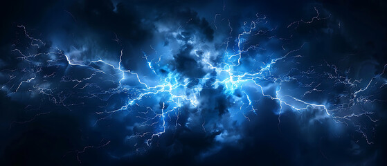 the dark blue and lightning light effect in this imag
