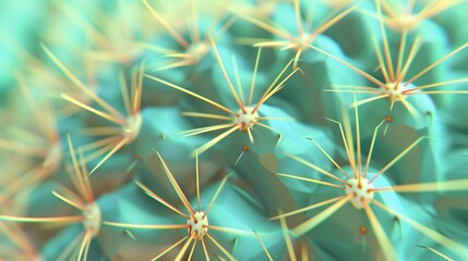 Prickly Serenity: Macro view of cactus needles reveals a serene pattern, evoking a calming sense of stillness.
