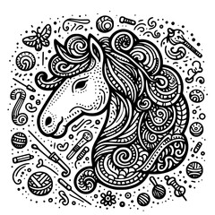 Doodle art of horse