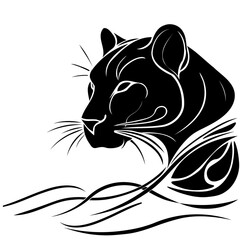 BLACK PANTHER head silhouette