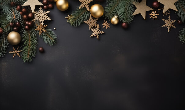Christmas Flat Lay Decorations Background