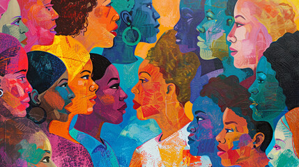 An artistic representation of community care as a cornerstone of social justice and equity, with diverse voices coming together to advocate for inclusive policies and practices