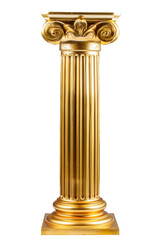 Gold pillar, isolated no background, transparent