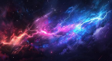two lightning bolts shining on one another in the sty