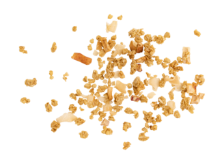 heap of muesli or crunchy granola isolated