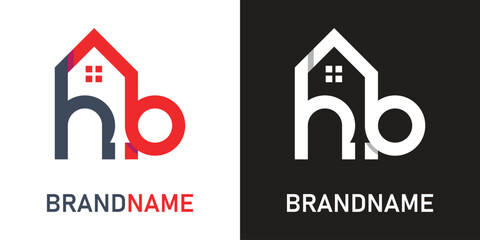 Fototapeta premium Letter hb home logo design template