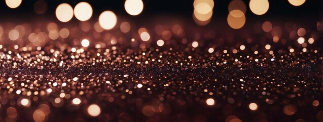 a backdrop of abstract glitter lights. Change the colors to champagne and burgundy, ensuring the de-focused effect and a banner layout.  - obrazy, fototapety, plakaty