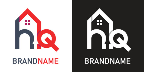 Letter hq home logo design template - obrazy, fototapety, plakaty