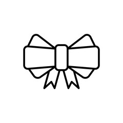 Ribbon bow outline icons, minimalist vector illustration ,simple transparent graphic element .Isolated on white background